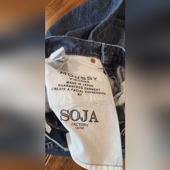 Moussy Vintage MV Capac Wide Straight Cropped high rise Jean 24 blue cotton nwt - Picture 6 of 15